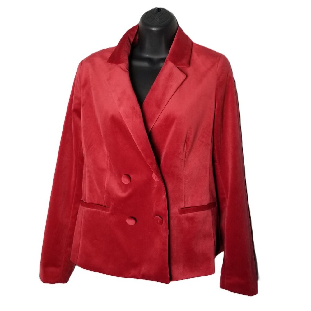 LC Lauren Conrad Red Velvet Blazer Size Small Double Breasted NWT